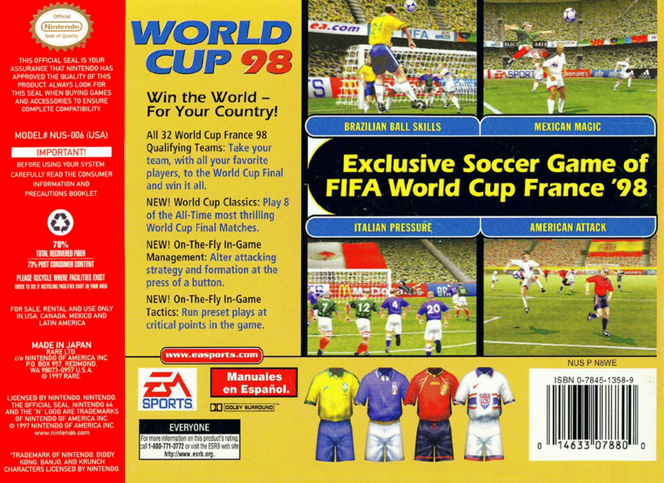World Cup 98 – Nintendo 64 (N64) - for just $0! 