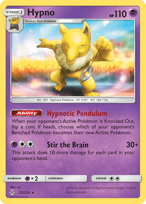 Hypno (72/214) [Sun & Moon: Unbroken Bonds] - for just $0.15! 