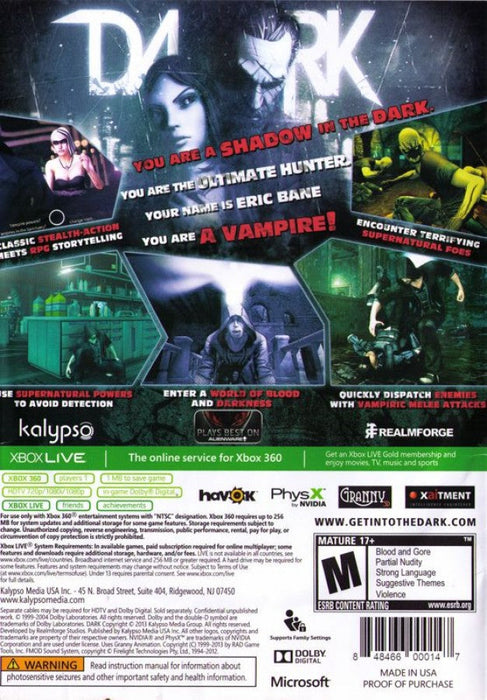 Dark – Xbox 360 (X360) - for just $16.99! 