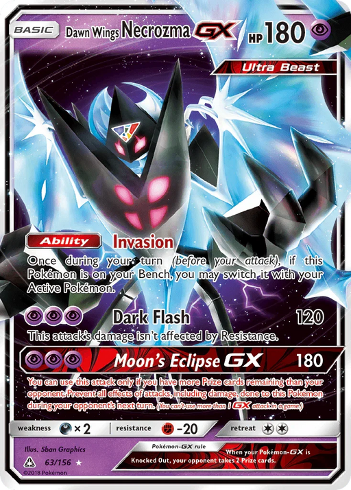Dawn Wings Necrozma GX (63/156) [Sun & Moon: Ultra Prism] - for just $2.10! 