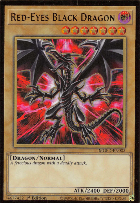 Red-Eyes Black Dragon (Alternate Art) [MGED-EN003] Gold Rare - for just $2.20! 