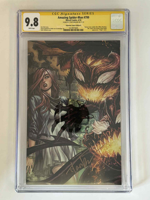 [Signed by Tyler Kirkham] Amazing Spider-Man #799 CGC 9.8 Yellow Label Exclusive Virgin Var - for just $150! 