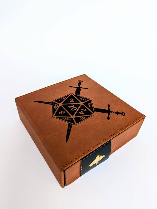 D20 Swords - Vegan Leather Dice Box - for just $34.99! 