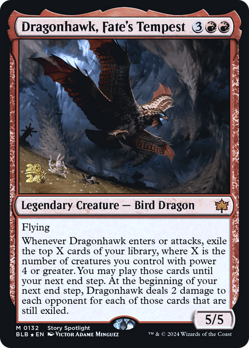 Dragonhawk, Fate's Tempest (PRE-132) - Bloomburrow Promos Foil - for just $2.56! 