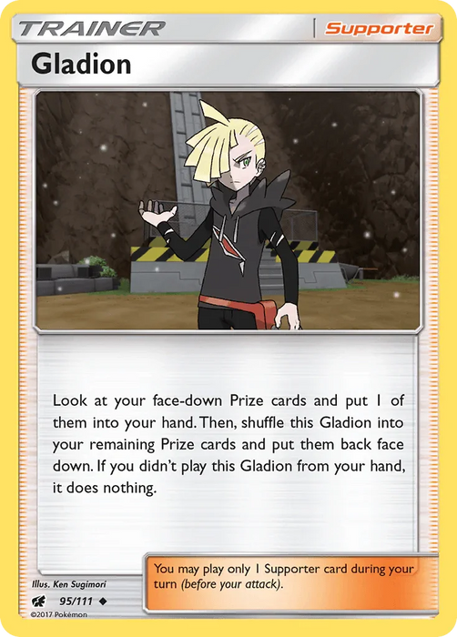 Gladion (95/111) [Sun & Moon: Crimson Invasion] - for just $0.20! 