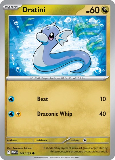 Dratini (Scarlet and Violet: 151) Near Mint Reverse Holofoil - for just $0.20! 