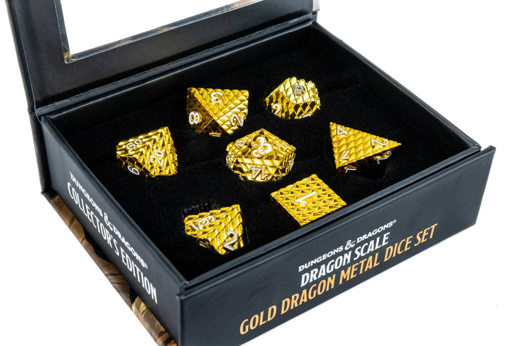 D&D Dragon Scale Metal Dice Set — Gold - for just $49.99! 