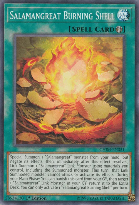 Salamangreat Burning Shell [CHIM-EN051] Common - for just $0.10! 