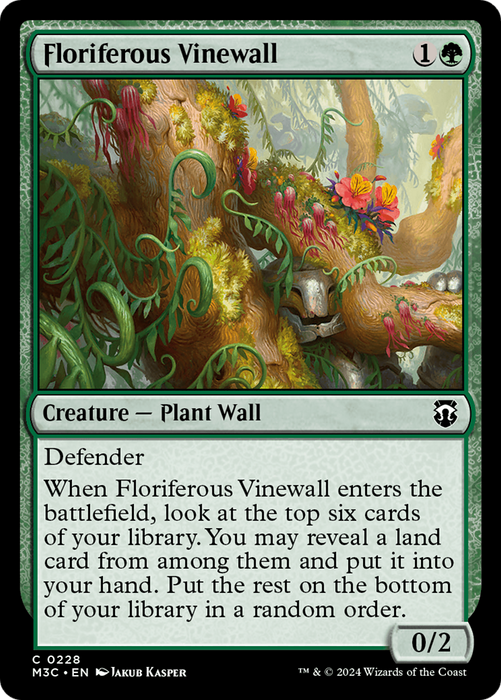 Floriferous Vinewall (M3C-228) - Modern Horizons 3 Commander - for just $0.01! 