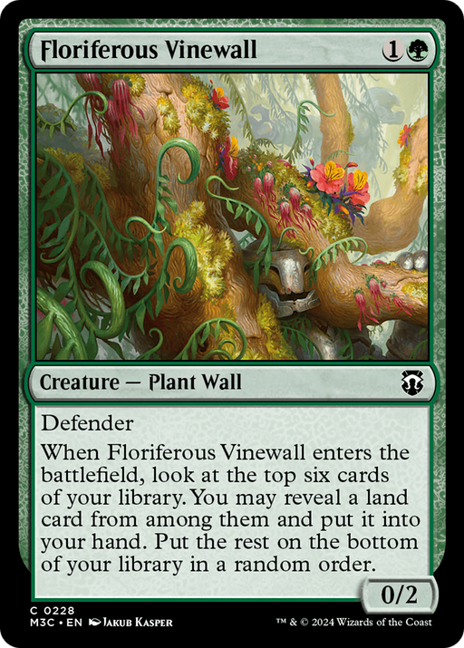 Floriferous Vinewall (M3C-228) - Modern Horizons 3 Commander - for just $0.01! 
