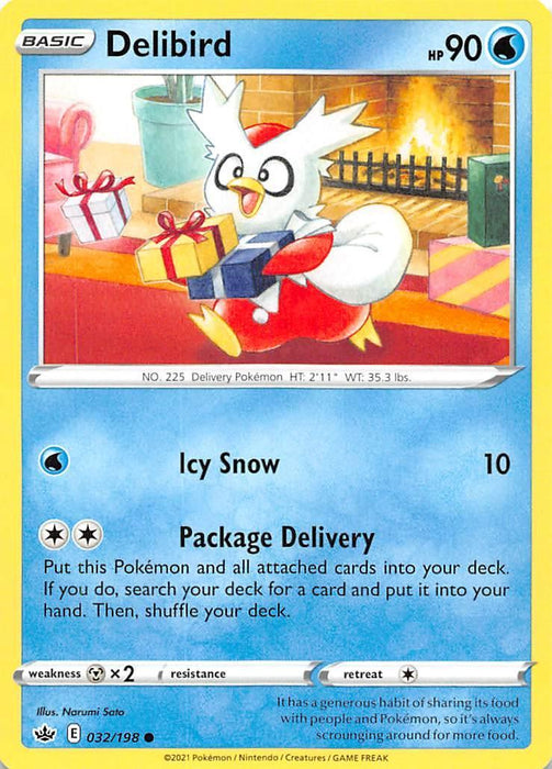 Delibird (032/198) [Sword & Shield: Chilling Reign] - for just $0.10! 