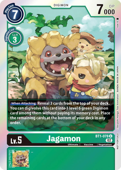 Jagamon [BT1-078] (Official Tournament Pack Vol. 7) [Release Special Booster Promos] - Just $0.09! Shop now at Retro Gaming of Denver