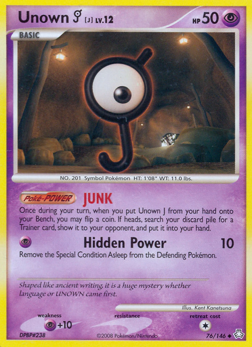 Unown J (76/146) [Diamond & Pearl: Legends Awakened] - Just $0.20! Shop now at Retro Gaming of Denver