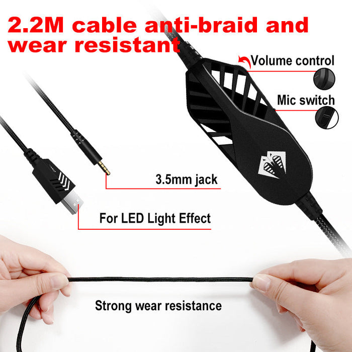 Gaming Headset Computer Headset Wired With Microphone Breathing Light - for just $91.54! 