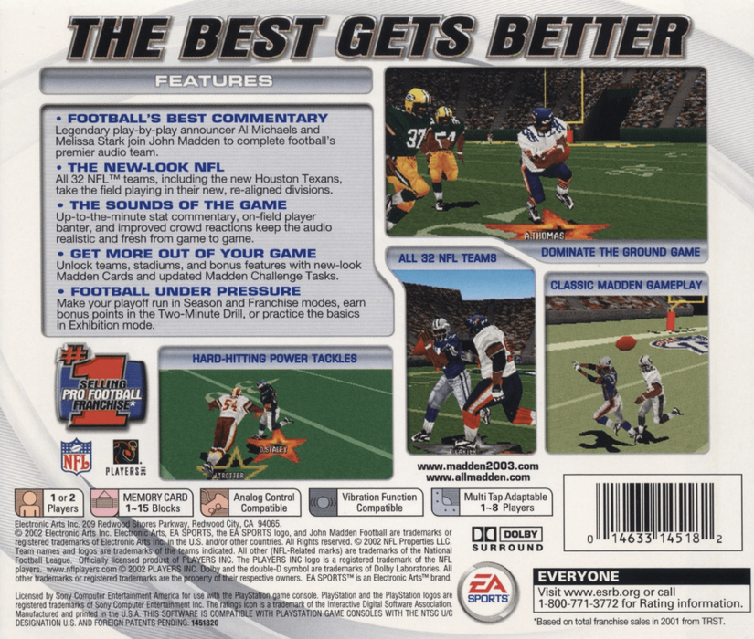 Madden NFL 2003 – PlayStation 1 (PS1) - for just $8.99! 