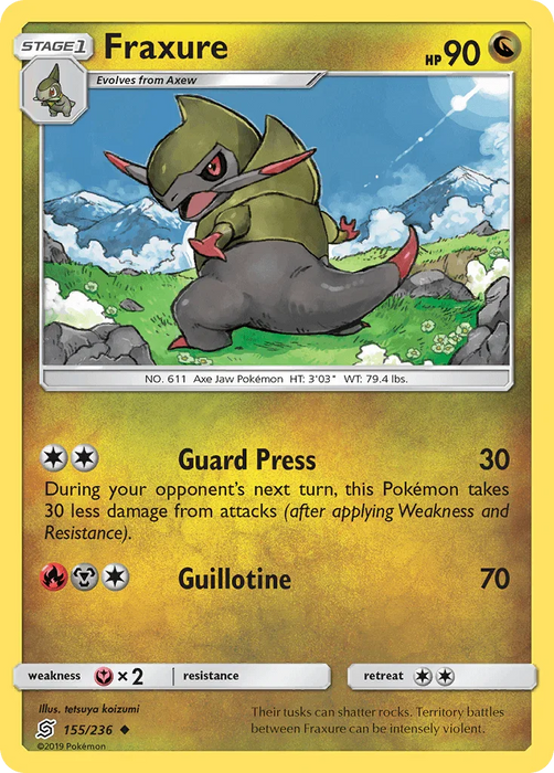 Fraxure (155/236) [Sun & Moon: Unified Minds] - for just $0.10! 