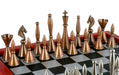 Chess Set - Brass Art Deco with Cherry Stained Chest - for just $360! 