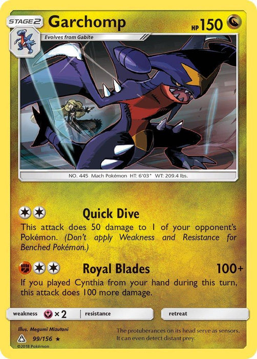 Garchomp (99/156) (Cracked Ice Holo) (Theme Deck Exclusive) [Sun & Moon: Ultra Prism] - for just $3.30! 