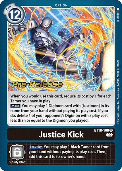 Justice Kick [BT10-106] [Xros Encounter Pre-Release Cards] - Just $0.90! Shop now at Retro Gaming of Denver