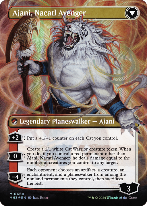 Ajani, Nacatl Pariah // Ajani, Nacatl Avenger (Borderless) (Textured Foil) [Modern Horizons 3] - Just $11.25! Shop now at Retro Gaming of Denver