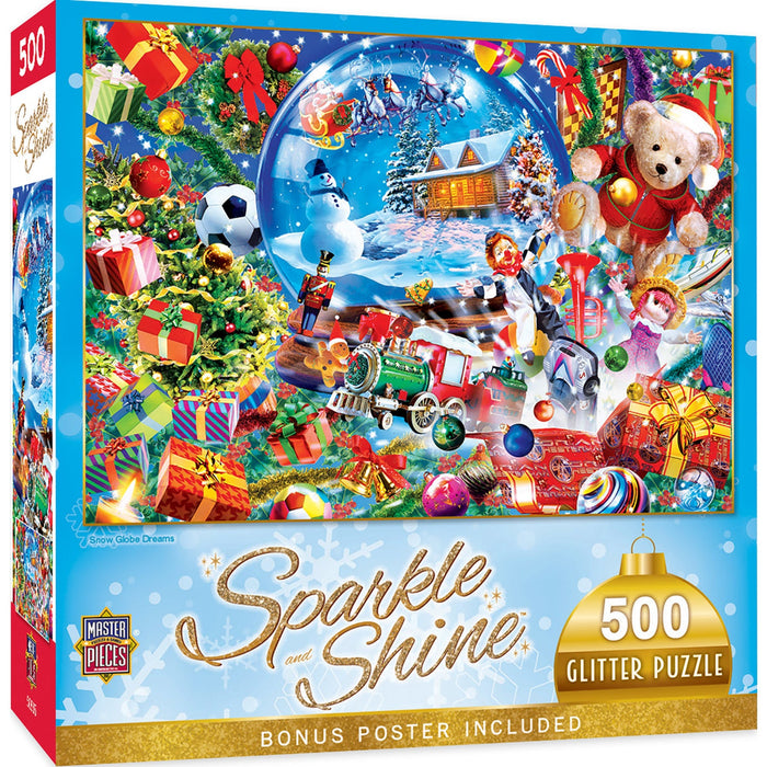 Sparkle & Shine - Snow Globe Dreams 500 Piece Glitter Jigsaw Puzzle - Just $14.99! Shop now at Retro Gaming of Denver