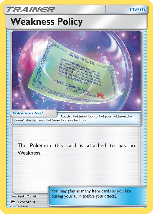 Weakness Policy (126/147) [Sun & Moon: Burning Shadows] - for just $0.10! 
