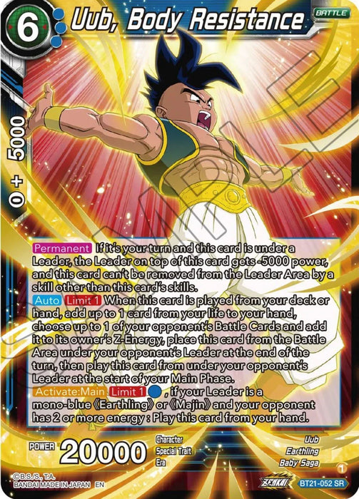 Uub, Body Resistance (BT21-052) [Wild Resurgence] - for just $0.20! 