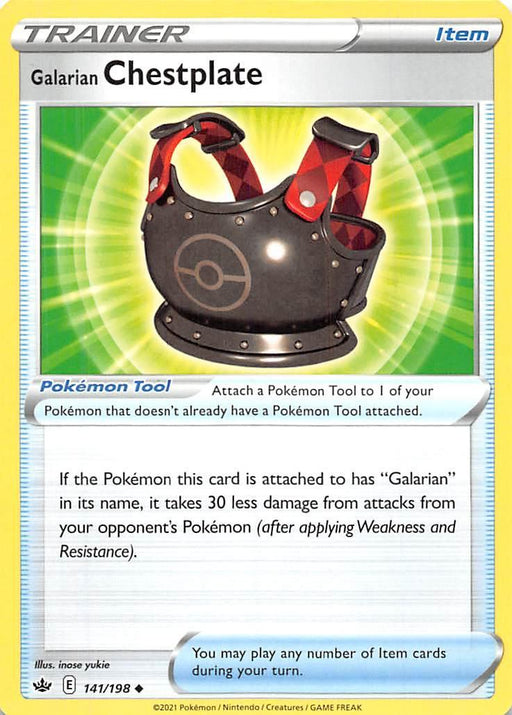 Galarian Chestplate (141/198) [Sword & Shield: Chilling Reign] - for just $0.10! 