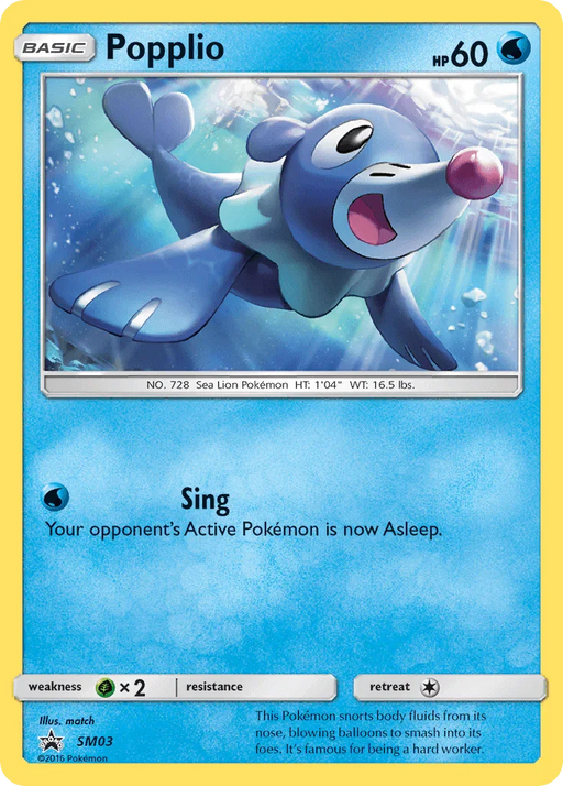 Popplio (SM03) [Sun & Moon: Black Star Promos] - for just $0.80! 