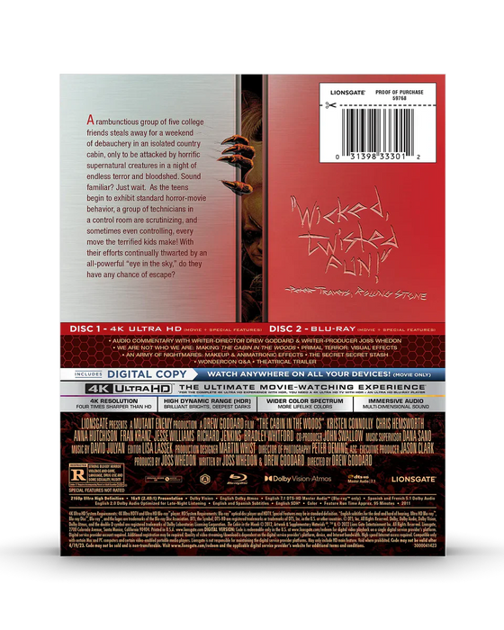 The Cabin in the Woods - Limited Edition Steelbook (4K UHD + Blu-ray + Digital) - for just $34.99! 