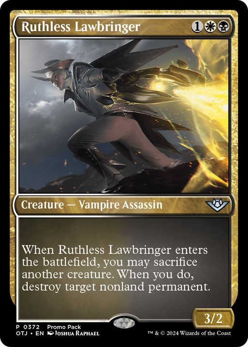 Ruthless Lawbringer (Promo Pack) [Outlaws of Thunder Junction Promos] - Just $0.10! Shop now at Retro Gaming of Denver