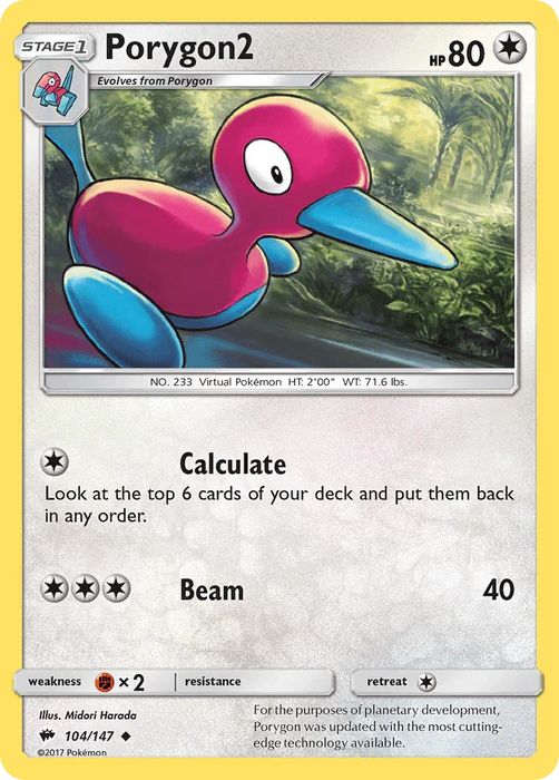Porygon2 (104/147) [Sun & Moon: Burning Shadows] - for just $0.10! 
