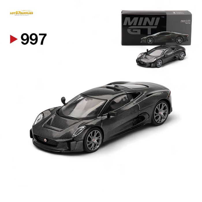 Mini-GT Jaguar C-X75 Test Car Carbon Fiber 1:64 - for just $16.99! 