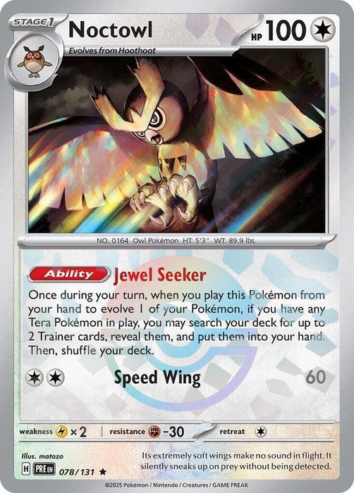 Noctowl (078/131) (Poke Ball Pattern) [Scarlet & Violet: Prismatic Evolutions] - for just $0.20! 