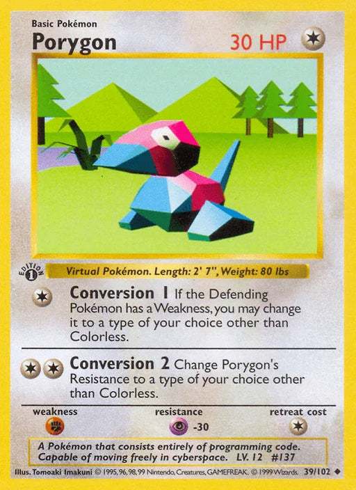 Porygon (39/102) (Shadowless) [Base Set 1st Edition] - for just $6.85! 