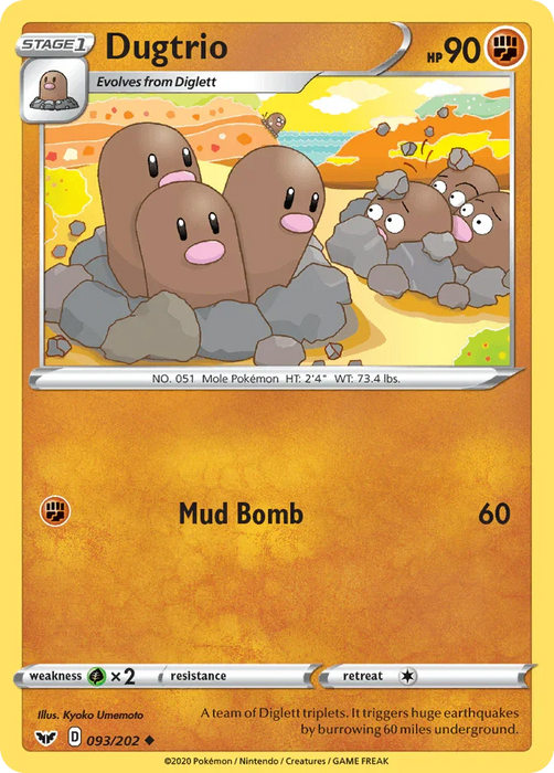 Dugtrio (093/202) [Sword & Shield: Base Set] - for just $0.10! 