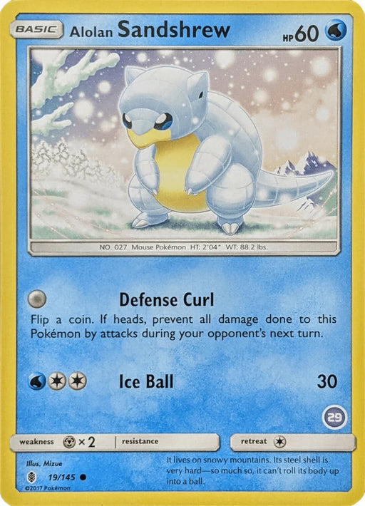 Alolan Sandshrew (19/145) (Deck Exclusive #29) [Sun & Moon: Trainer Kit - Alolan Sandslash] - for just $0.20! 