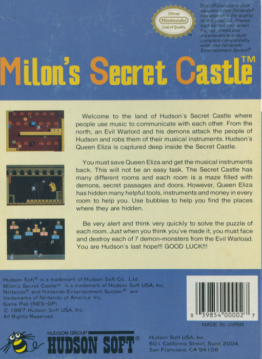 Milon's Secret Castle – Nintendo Entertainment System (NES) - for just $9.99! 