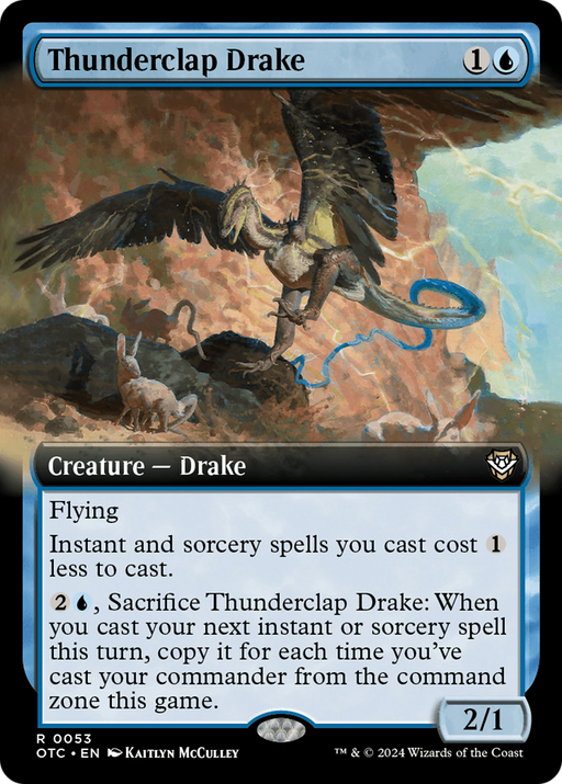 Thunderclap Drake (OTC-053) - Outlaws of Thunder Junction Commander: (Extended Art) - for just $1.83! 