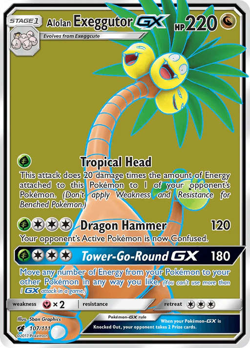 Alolan Exeggutor GX (107/111) [Sun & Moon: Crimson Invasion] - for just $2.60! 