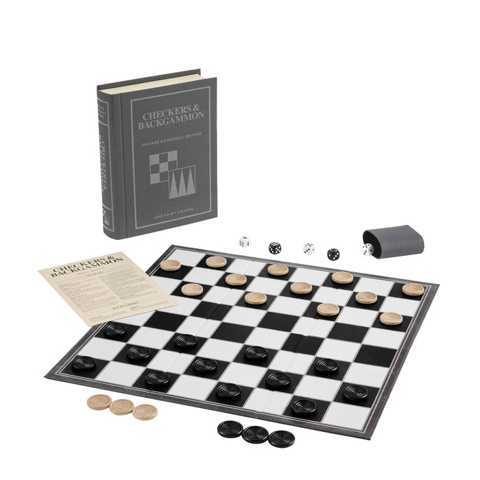 Checkers & Backgammon - Vintage Bookshelf Edition - for just $45.99! 