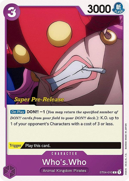 Who's.Who [Super Pre-Release Starter Deck: Animal Kingdom Pirates] - for just $0.40! 