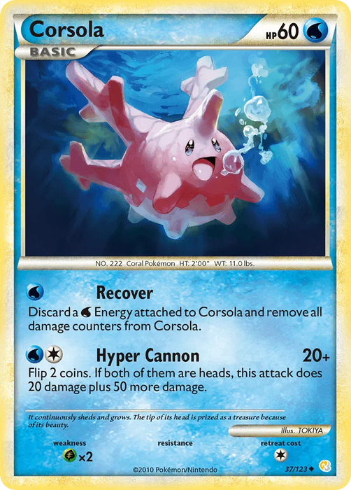 Corsola (37/123) [HeartGold & SoulSilver: Base Set] - for just $0.25! 