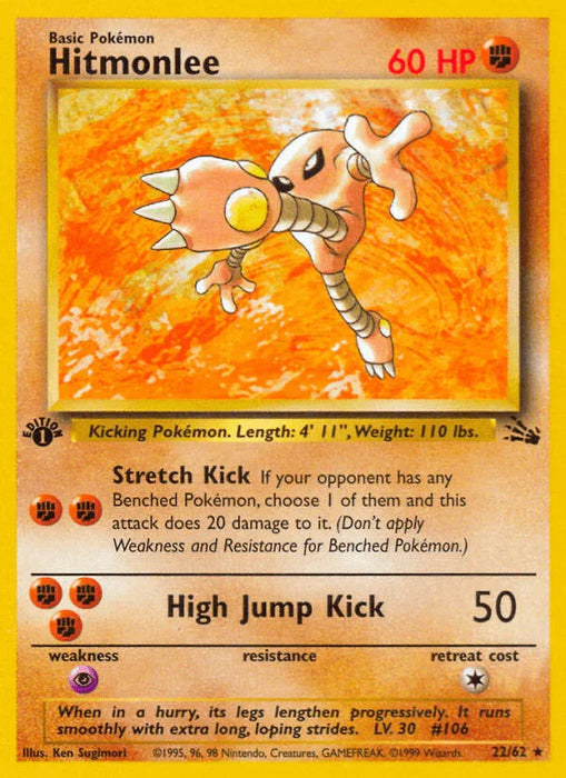 Hitmonlee (22/62) [Fossil 1st Edition] - for just $3.30! 