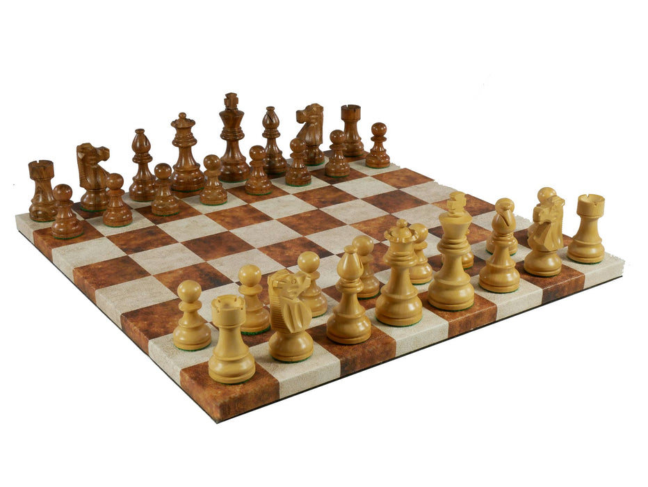 Chess Set - 3" Kikkerwood French Men on Caramel/Cream board - for just $108! 