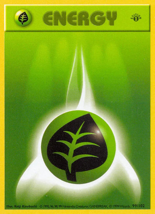 Grass Energy (99/102) (Shadowless) [Base Set 1st Edition] - for just $5.70! 