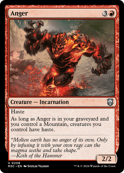 Anger (M3C-208) - Modern Horizons 3 Commander - for just $0.41! 