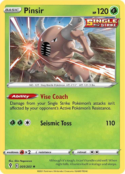 Pinsir (001/203) [Sword & Shield: Evolving Skies] - for just $0.10! 