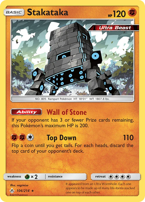 Stakataka (106/214) [Sun & Moon: Unbroken Bonds] - for just $1.70! 