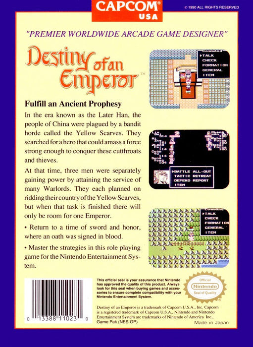 Destiny of an Emperor – Nintendo Entertainment System (NES) - for just $163.99! 